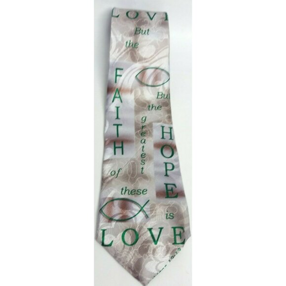 Mens Necktie Steven Harris Faith Hope Love Religious Corinthians Christian - Picture 3 of 8